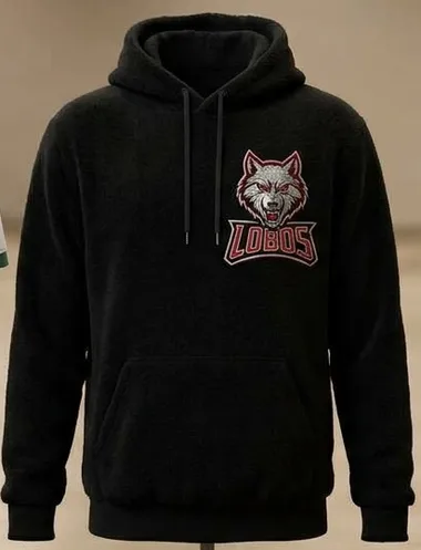 Sudadera escolar negra con mascota bordada