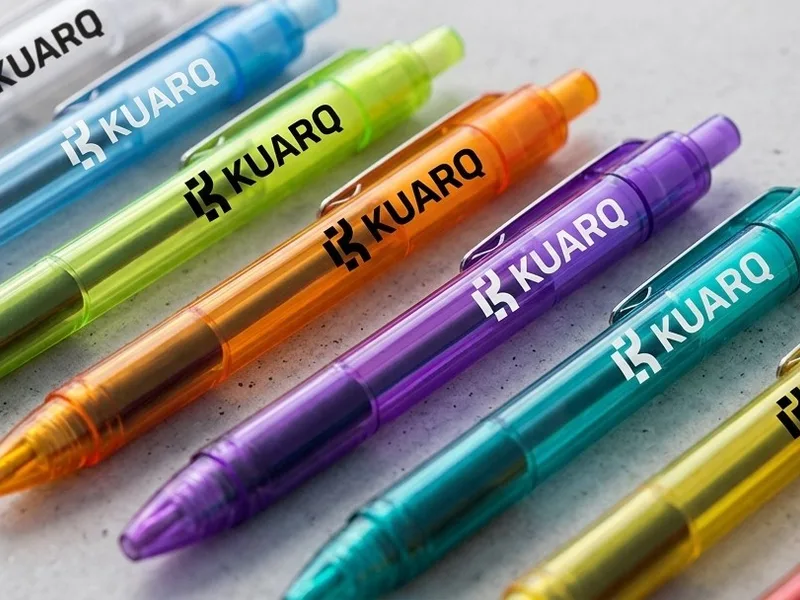 Plumas de colores personalizadas con logotipo