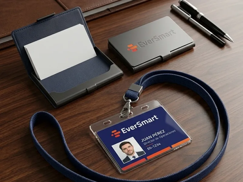 Tarjeteros y portagafete personalizados con logotipo