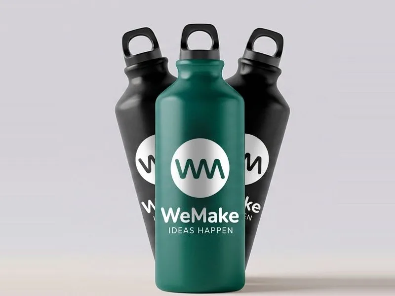 Termos de aluminio con el logotipo de WeMake