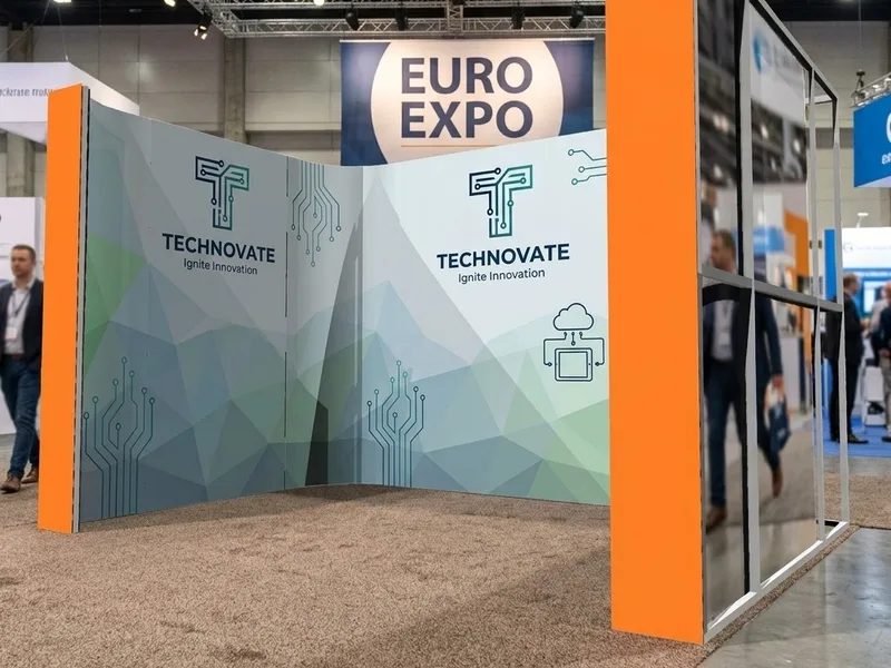 Muros de fondo impresos en un stand de expo