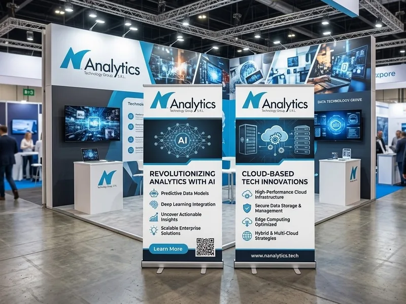 Stand de expo con roll-ups y muros impresos