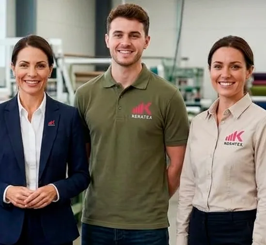 Colaborador con polo de uniforme corporativo bordado