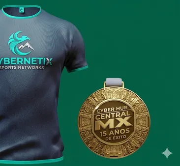 Playera deportiva y medalla de carrera